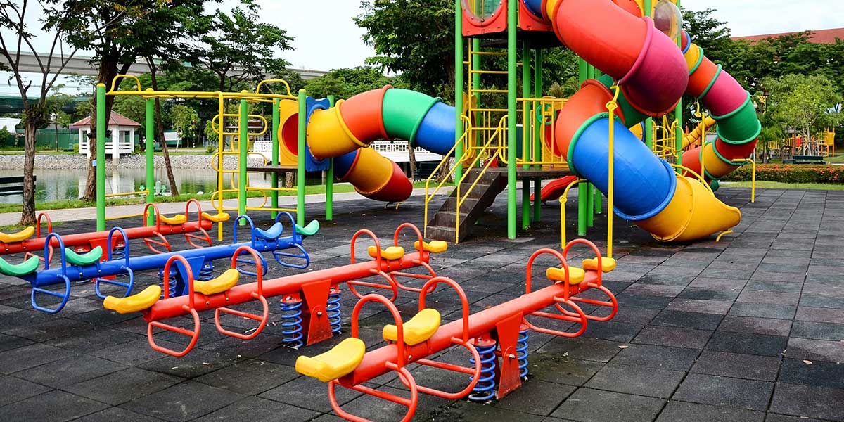outdoor rubber tiles playground