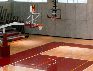 hardwood basketball court